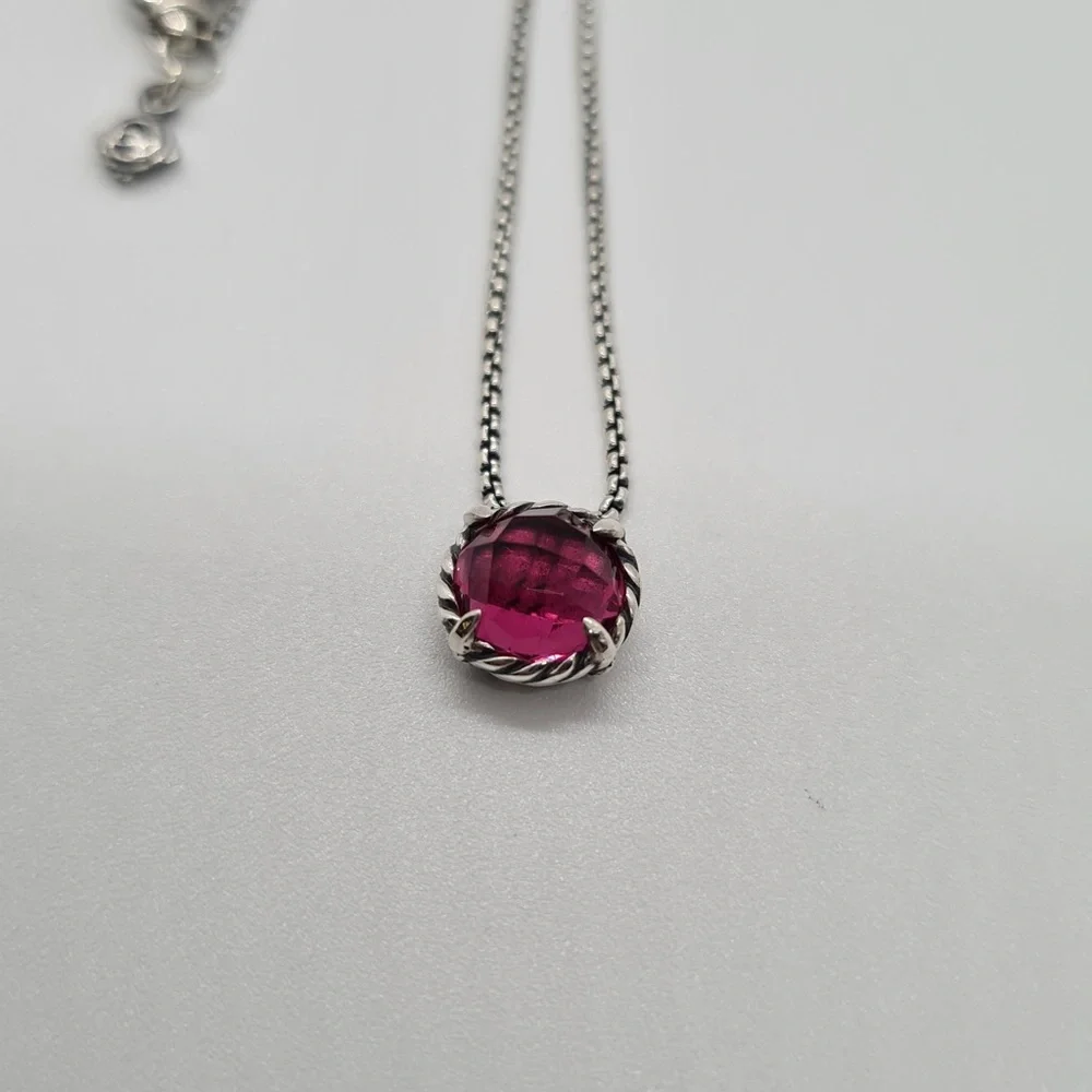David Yurman Pink turmaline Necklace with sterling silver - Picture 6 of 6